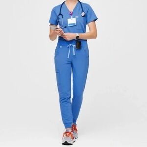 Figs Zamora Jogger Scrub Pants - Capri Blue